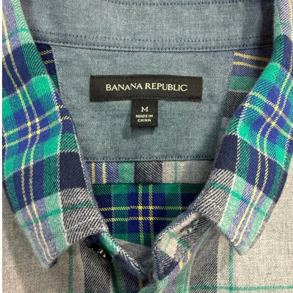 Banana Republic Mens Plaid Flannel Button‎ Down Shirt Long Sleeve Size Medium